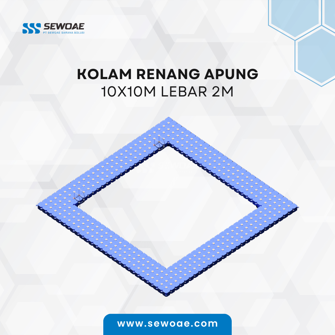 Sewa Kolam Renang Apung 10x10m Lebar 2m