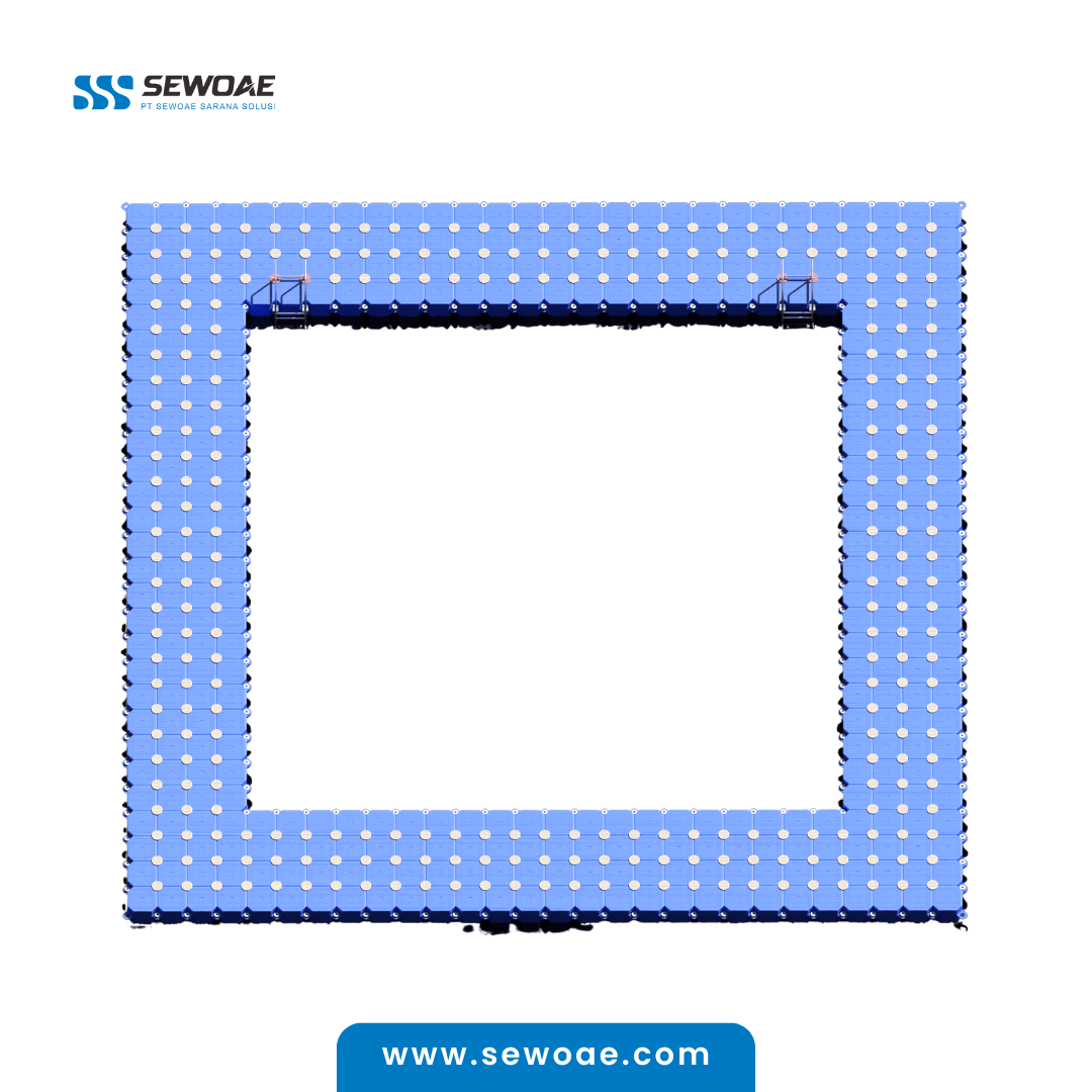 Sewa Kolam Renang Apung 10x10m Lebar 2m