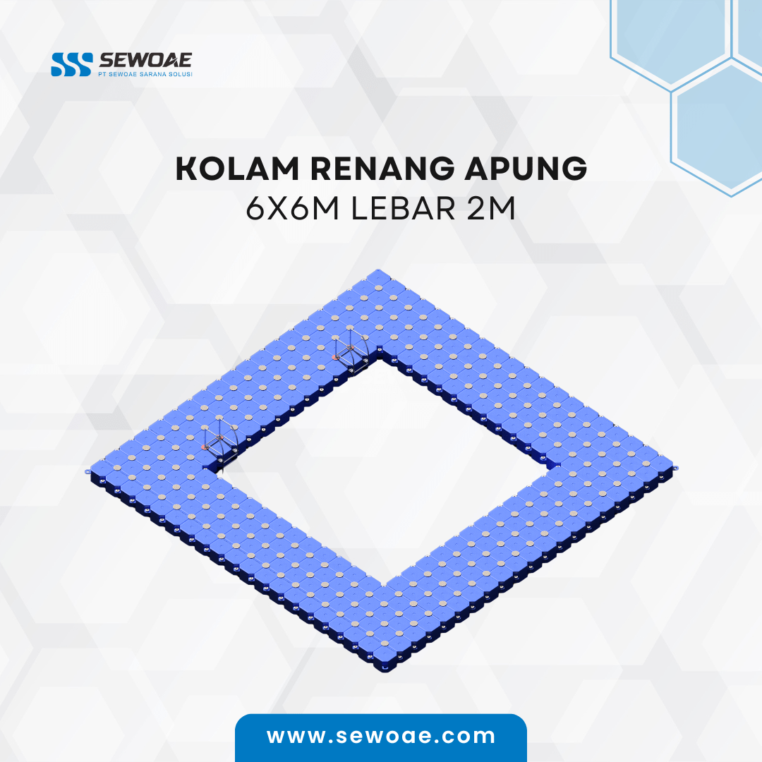 Sewa Kolam Renang Apung 6x6m Lebar 2m