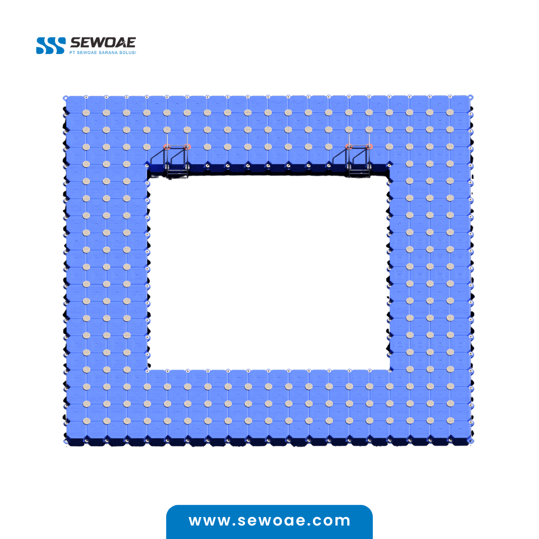 Sewa Kolam Renang Apung 6x6m Lebar 2m
